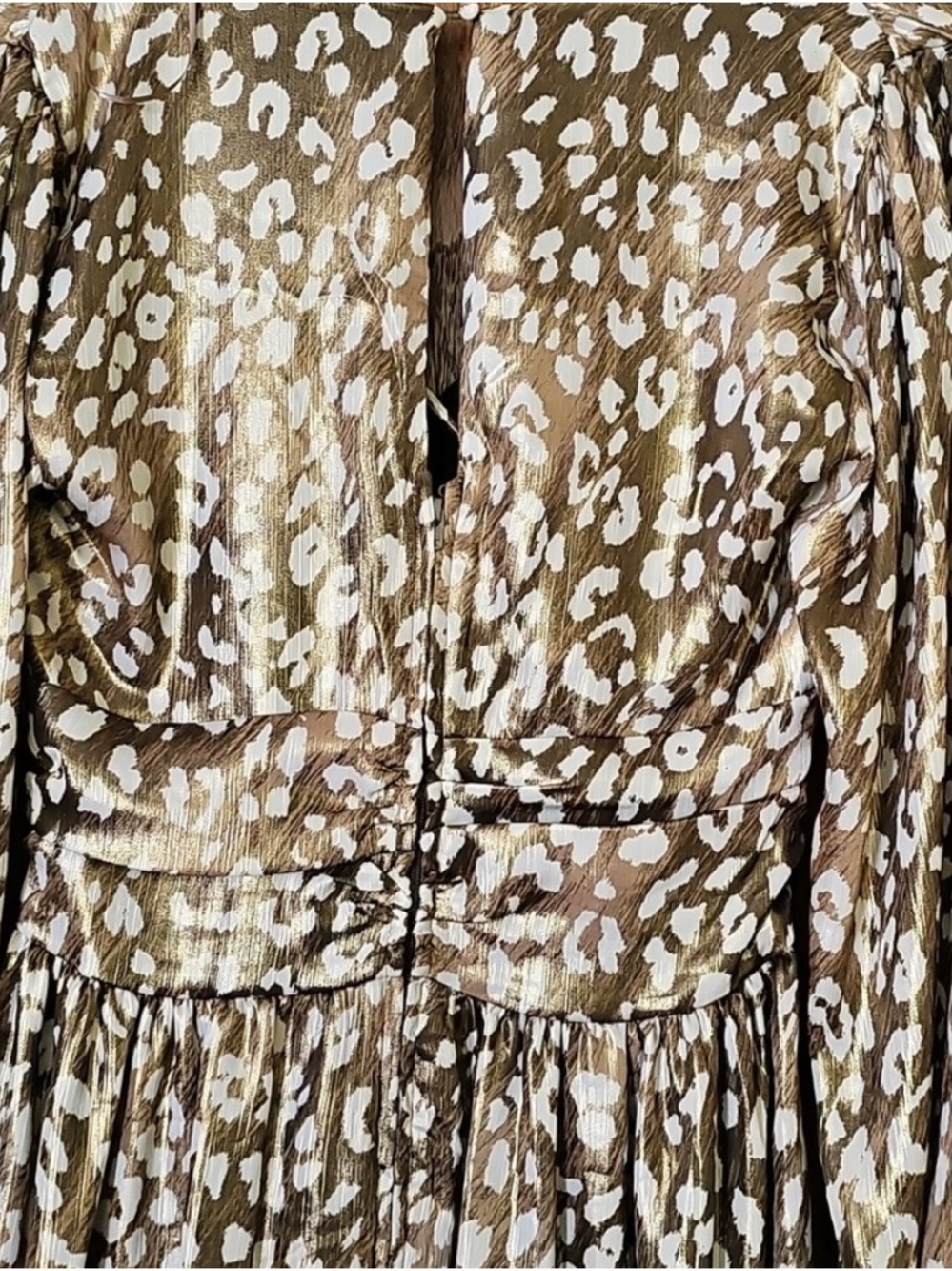 Francesca's Collections Limelight Lurex Leopard Maxi Dress Formal Evening Gold - Picture 6 of 8